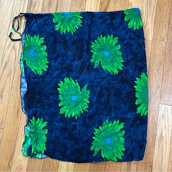 Koko Knot Made In USA Tropical Print Sarong Swimsuit Coverup OS - Picture 6 of 6